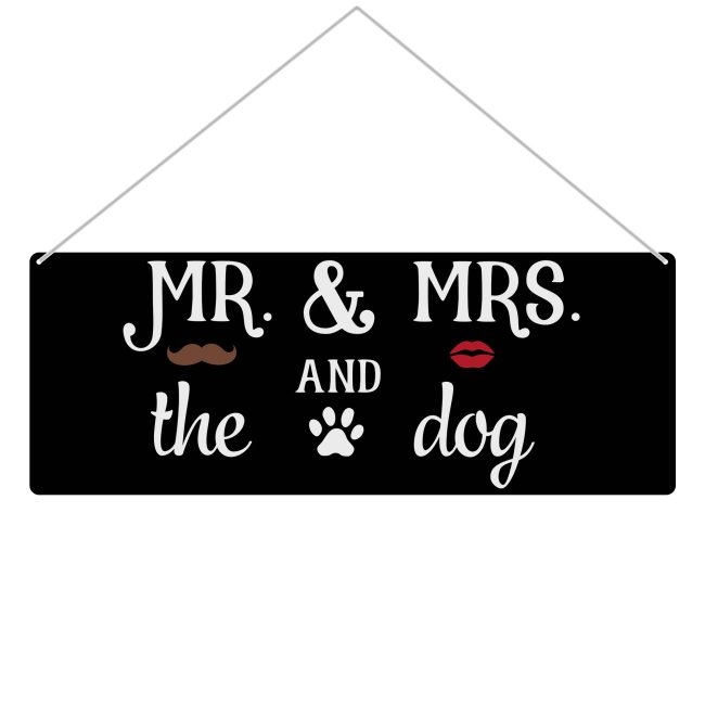 Outdoorschild mit Spruch - MR &amp; MRS and the Dogs - mit Fotos &amp; Namen