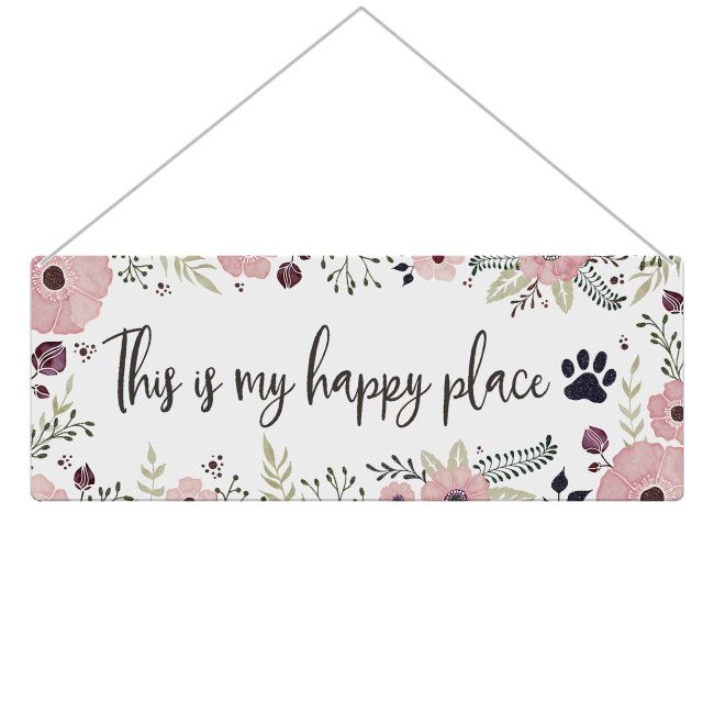 Outdoorschild mit Spruch - This is my happy place - 24 x 9