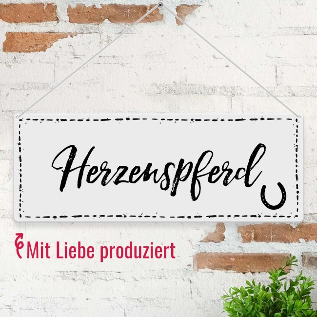 Outdoorschild mit Spruch - Herzenspferd - Seelenpferd - mit Fotos &amp; Namen