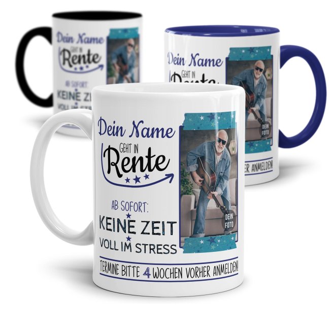 Tasse f&uuml;r Rentner - Geht in Rente - mit Foto und Name