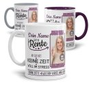 Tasse f&uuml;r Rentnerin - Geht in Rente - mit Foto und Name