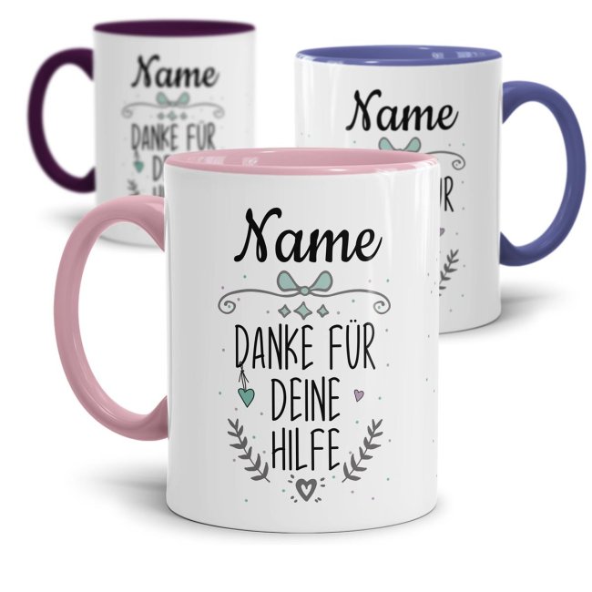 Tasse - Danke f&uuml;r deine Hilfe - mit Name personalisierbar