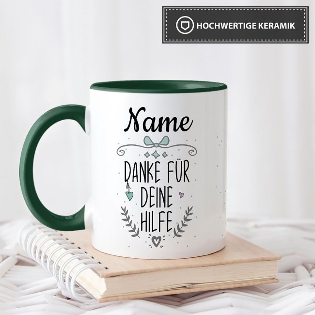 Tasse - Danke f&uuml;r deine Hilfe - mit Name personalisierbar