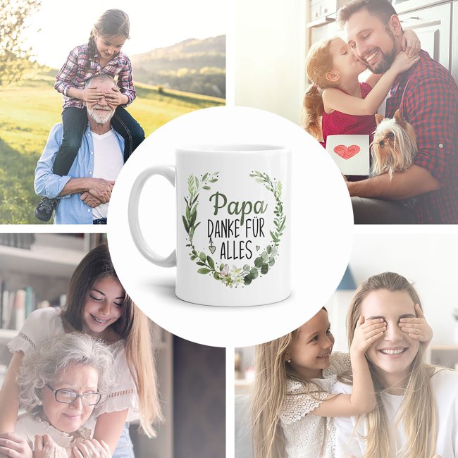 Tasse mit Spruch - Danke f&uuml;r alles Papa - Wei&szlig;