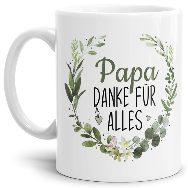 Tasse mit Spruch - Danke f&uuml;r alles Papa - Wei&szlig;