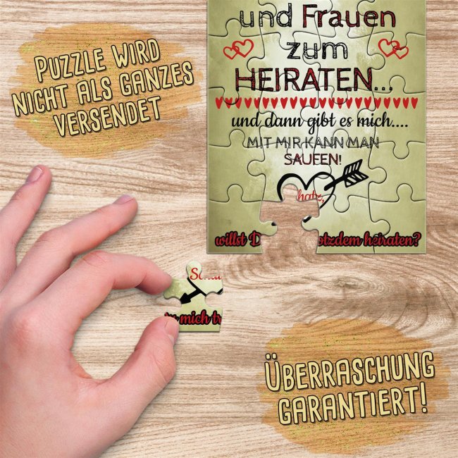 Puzzle - Heiratsantrag lustig - 24 Teile inkl. Umschlag