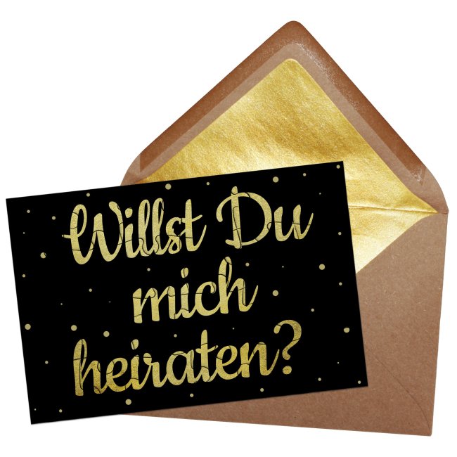 Puzzle - Willst Du mich heiraten? - Schwarzes Design - 24 Teile inkl. Umschlag