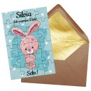 Puzzle mit Name und Spruch - Ich vermisse Dich - Hase -...