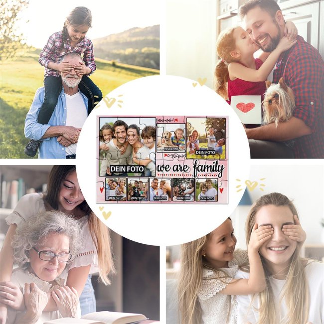 Foto-Puzzle mit acht Fotos - We are family - inkl. Umschlag