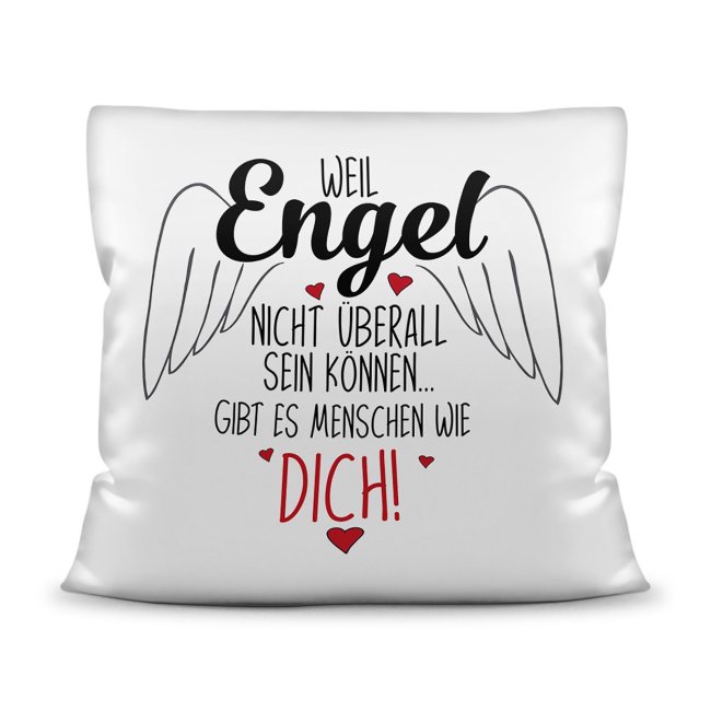 Kissen - Engel nicht &uuml;berall, deshalb Menschen wie dich! - Wei&szlig;