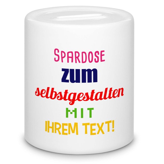 Spardose zum selbst Beschriften mit Wunschtext