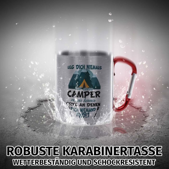 Karabiner Tasse - Leg dich niemals mit einem Camper an