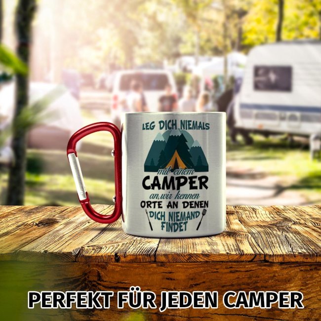 Karabiner Tasse - Leg dich niemals mit einem Camper an