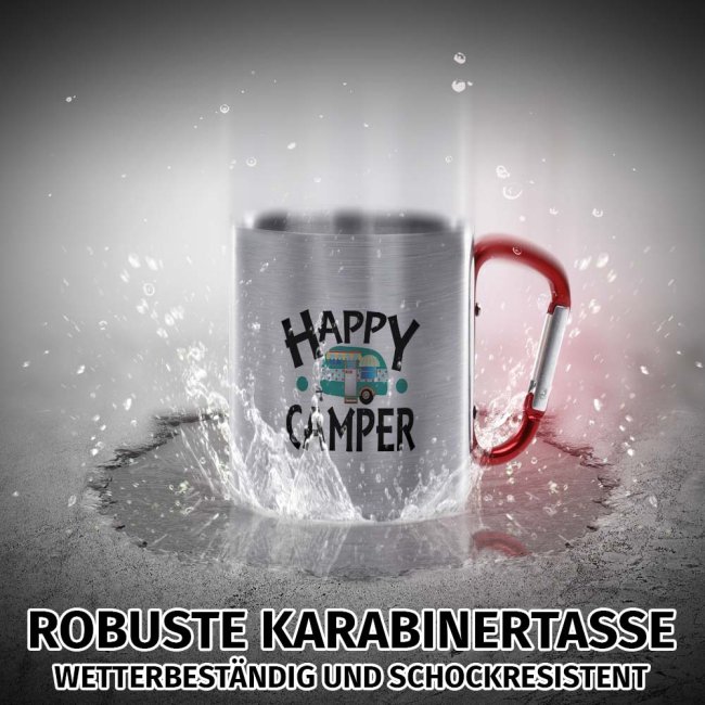 Karabiner Tasse - Happy Camper