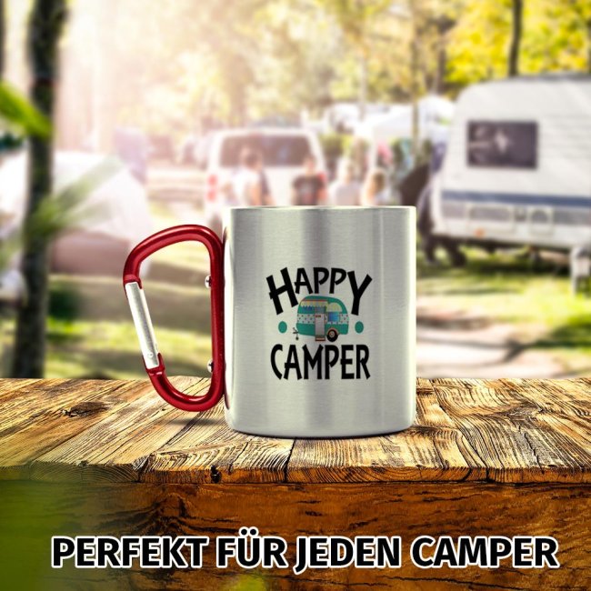 Karabiner Tasse - Happy Camper