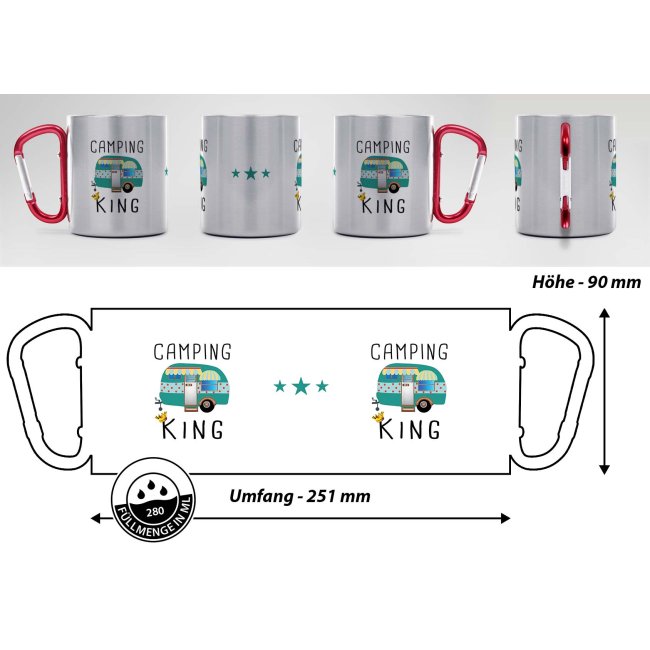 Karabiner Tasse - Camping King