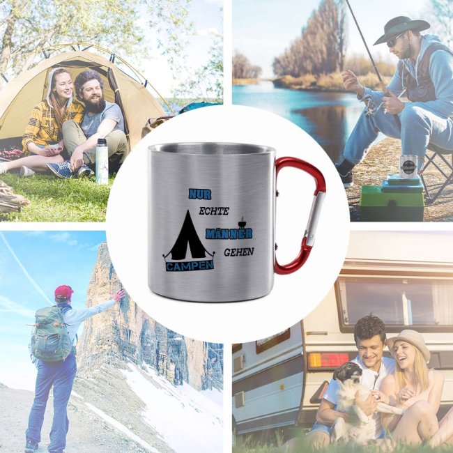 Karabiner Tasse - Nur echte Camper - Mann