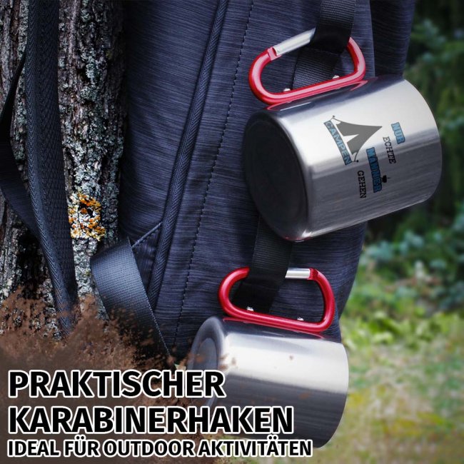 Karabiner Tasse - Nur echte Camper - Mann