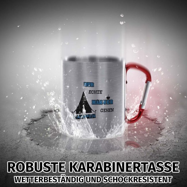 Karabiner Tasse - Nur echte Camper - Mann