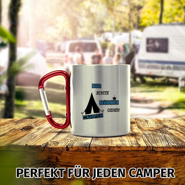 Karabiner Tasse - Nur echte Camper - Mann