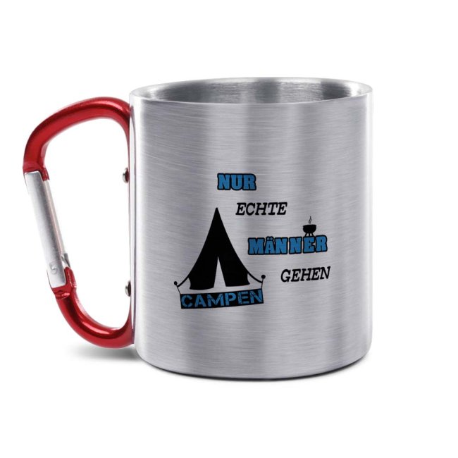 Karabiner Tasse - Nur echte Camper - Mann