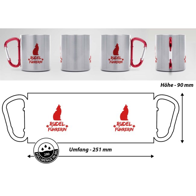 Karabiner Tasse - Rudelf&uuml;hrerin Rot