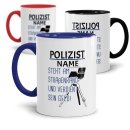 Tasse f&uuml;r Polizist mit Name personalisierbar mit Spruch