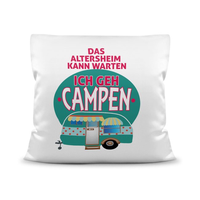 Lustige Kissen mit Camping-Sprüchen