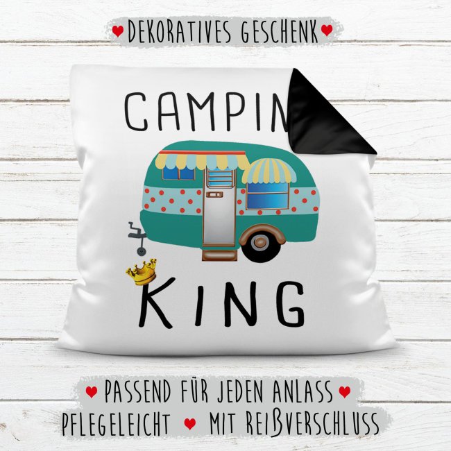 Camping Kissen - Camping King - R&uuml;ckseite Schwarz