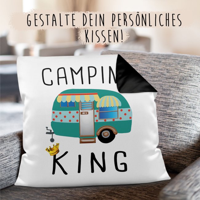 Camping Kissen - Camping King - R&uuml;ckseite Schwarz