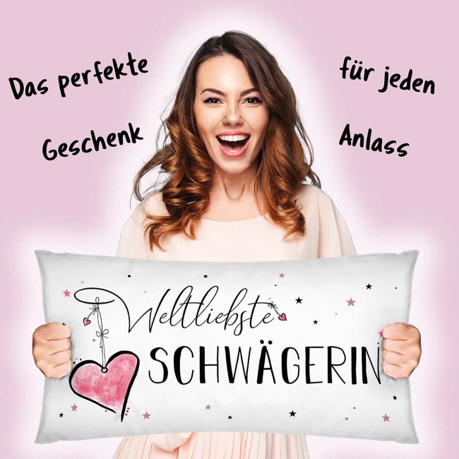 XXL Kissen Weltliebste Schwägerin 80 x 40 cm PRINT ROYAL, 25,95
