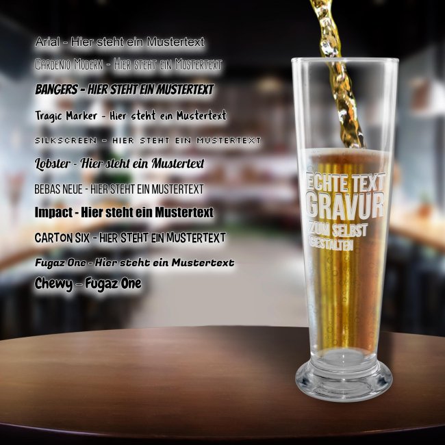 Bierglas gravieren mit Wunschtext - 500 ml