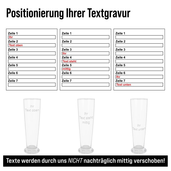 Bierglas gravieren mit Wunschtext - 500 ml