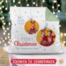 Kissen - Merry Christmas - mit zwei Fotos und Wunschtext