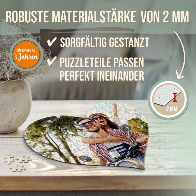 Kartonpuzzle inkl. bedruckter Verpackung 114 Teile - Herzform