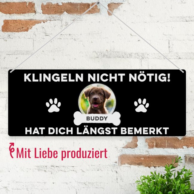 Outdoorschild mit Spruch - Klingeln Nicht N&ouml;tig - mit Fotos &amp; Namen