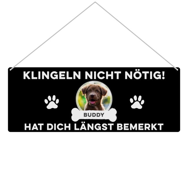 Outdoorschild mit Spruch - Klingeln Nicht N&ouml;tig - mit Fotos &amp; Namen