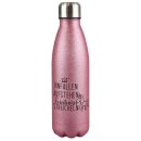 Glitzer-Trinkflasche mit Spruch - Hinfallen aufstehen...