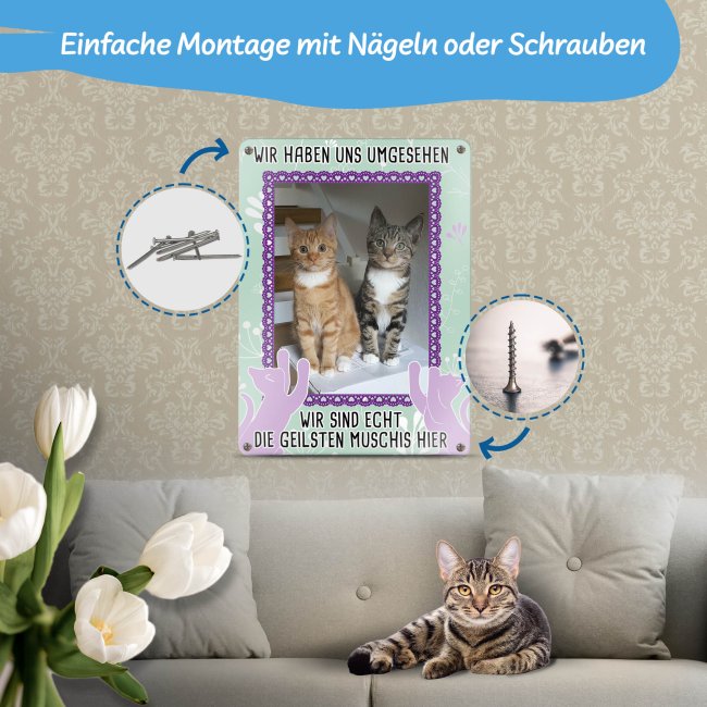 Katzenschild - Die geilste Muschi hier- mit Foto