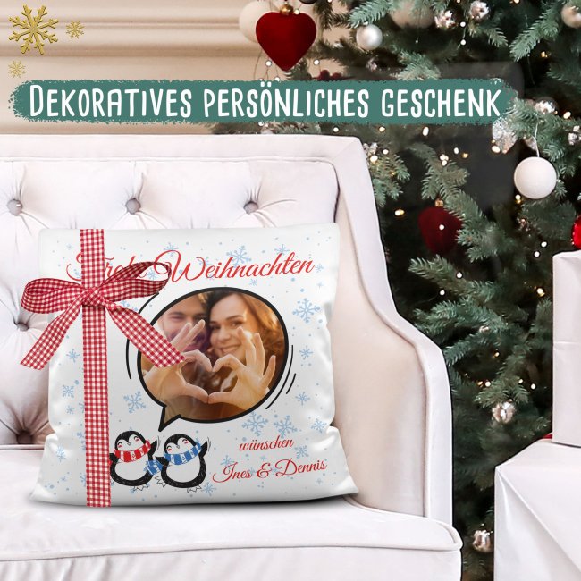 Kissen mit Fotocollage - Frohe Weihnachten