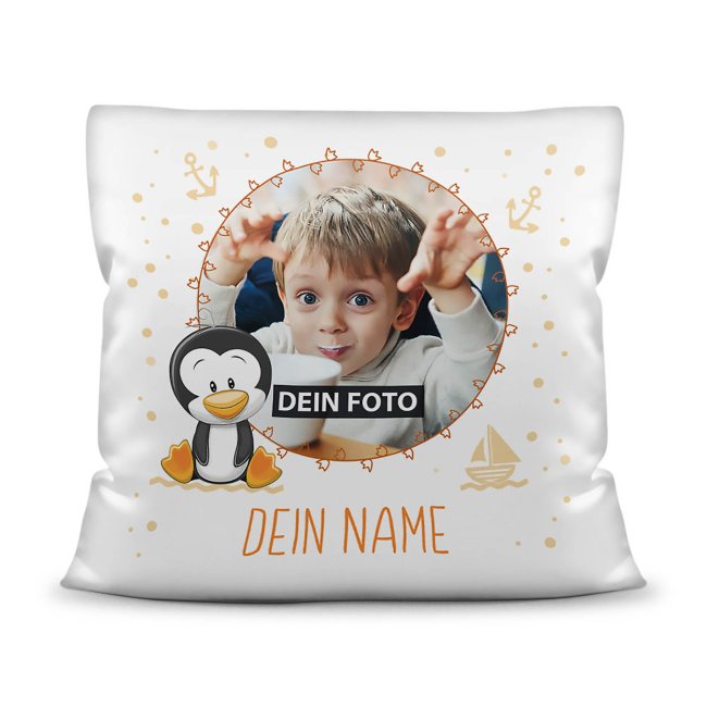 Fotokissen Pinguin personalisierbar mit Name