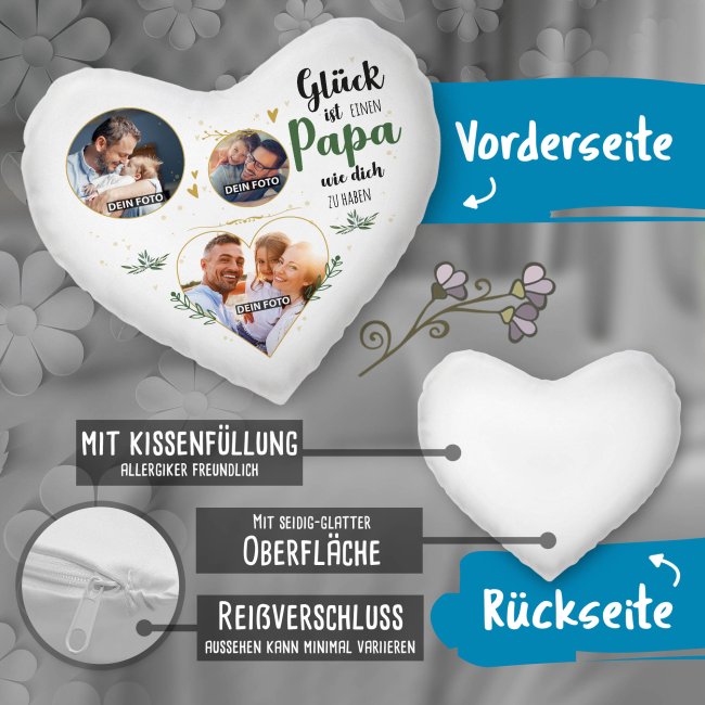 Herzkissen - Gl&uuml;ck ist jemanden wie dich zu haben -  Papa