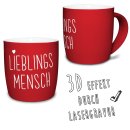 Tasse mit Lasergravur - Lieblingsmensch - Rot