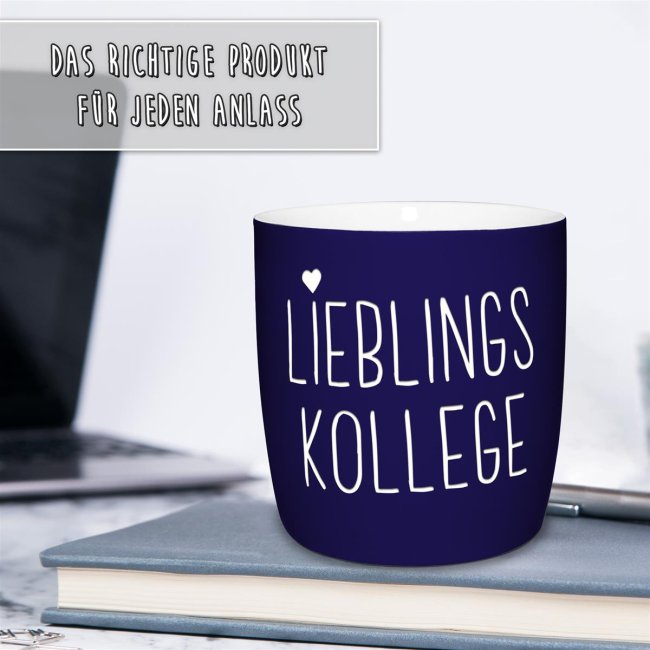 Tasse mit Lasergravur - Lieblingskollege - Blau