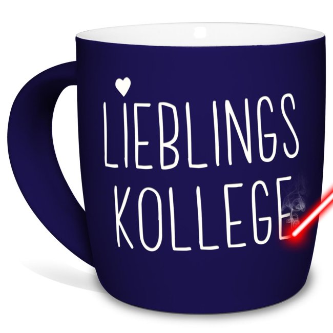 Tasse mit Lasergravur - Lieblingskollege - Blau