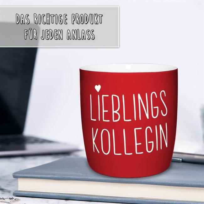 Tasse mit Lasergravur - Lieblingskollegin - Rot