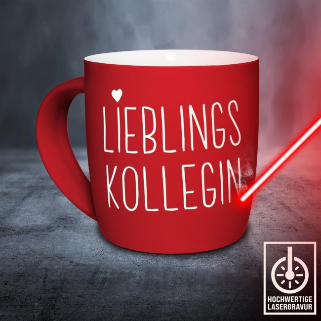 Tasse mit Lasergravur - Lieblingskollegin - Rot