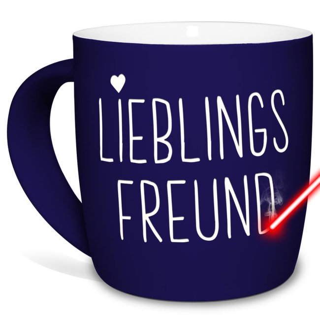 Tasse mit Lasergravur - Lieblingsfreund - Blau