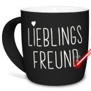 Tasse mit Lasergravur - Lieblingsfreund - Schwarz
