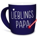 Tasse mit Lasergravur - Lieblingspapa - Blau